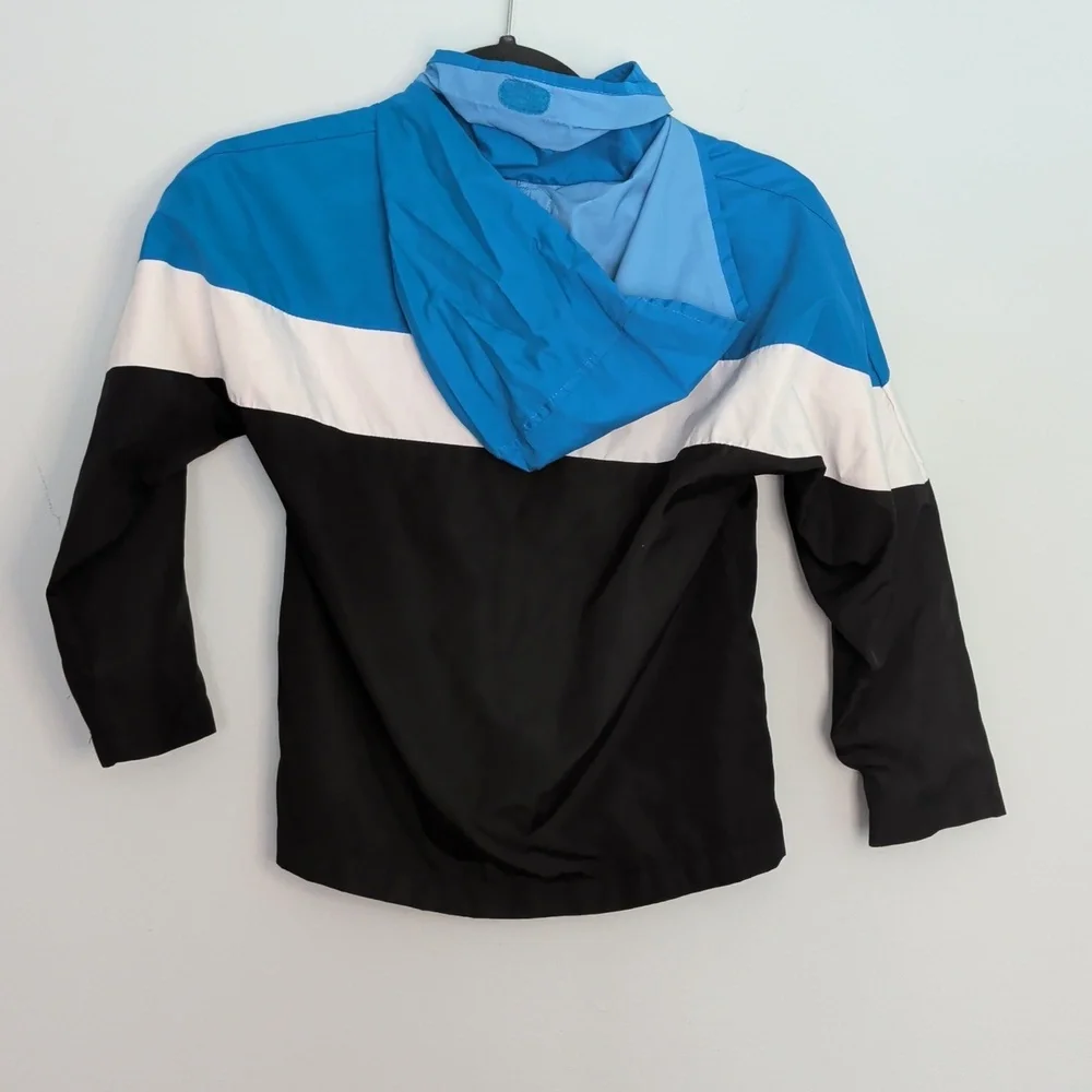 Nike Kids Windbreaker Zipper Jacket Black Blue Gray Size 7
